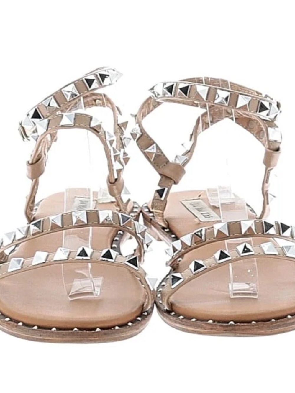 Two pairs Steve Madden Travel Sandals nude and snake skin